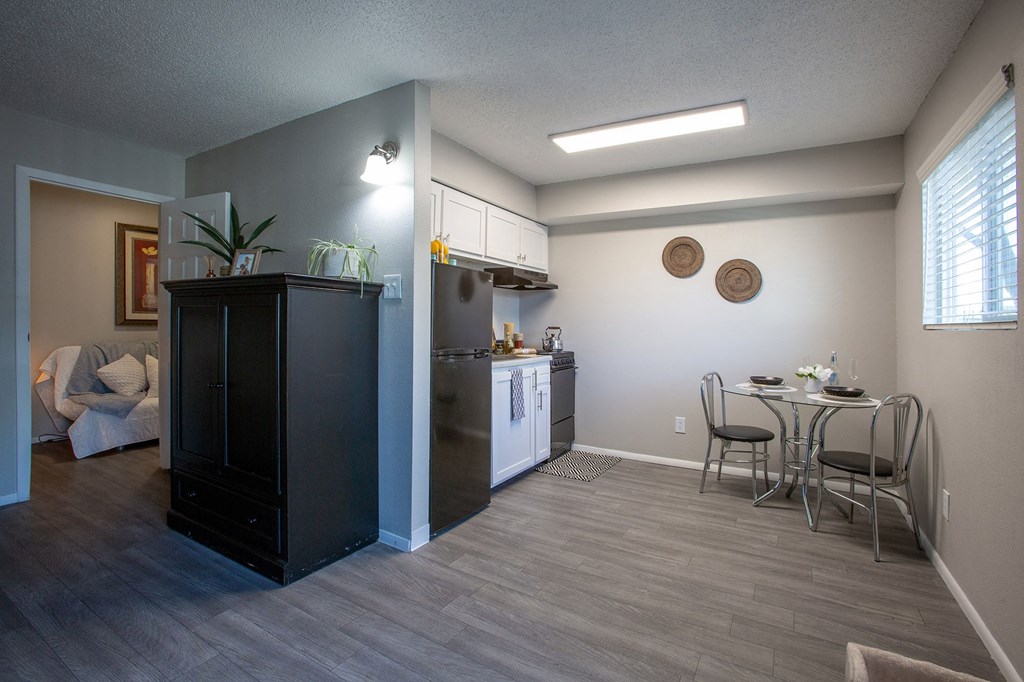 Kitchen and Dining Area at Encanto Lofts in Albuquerque New Mexico